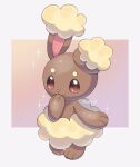  animal_focus artist_name asymmetrical_ears brown_eyes brown_fur buneary closed_mouth commentary_request gradient_background highres iwasi_29 no_humans pink_background pokemon pokemon_(creature) rabbit sparkle standing twitter_username two-tone_background white_background 