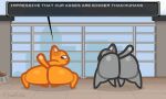 animated big_butt bonguitoweon bouncing_butt butt domestic_cat duo felid feline felis male mammal nude text