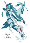  1girl armor artist_name blue_eyes bodysuit cosplay glaceon glaceon_(cosplay) helmet high_heels highres holding holding_weapon leviathan_(mega_man) mega_man_(series) mega_man_zero_(series) pokemon pokemon_(creature) robot_girl vani_(hisha_04) weapon 