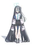  1girl absurdly_long_hair absurdres aqua_eyes aris_(blue_archive) black_hair black_hairband blue_archive full_body hairband highres long_hair one_side_up shadow solo tachibana_shiori_(suica_112) transparent_background very_long_hair 