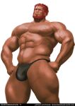  1boy abs arm_hair bad_id bad_tumblr_id bara beard black_male_underwear bulge chest_hair cowboy_shot dark-skinned_male dark_skin facial_hair fate/grand_order fate/zero fate_(series) hair_slicked_back hands_on_own_hips highres iskandar_(fate) large_pectorals leg_hair male_focus male_pubic_hair male_underwear mature_male muscular muscular_male navel navel_hair nipples pectorals pubic_hair pubic_hair_peek randombaradude red_eyes red_hair scar scar_on_arm scar_on_chest scar_on_leg short_hair simple_background solo thick_beard topless_male underwear underwear_only white_background yaoi 