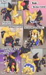 absurd_res anal anal_penetration anus balls black_body black_fur bodily_fluids clothed clothing comic crossdressing cum dialogue dress eeveelution english_text feral feral_on_feral fuf fur generation_1_pokemon generation_2_pokemon genital_fluids genitals hi_res jolteon knot male male/male male_penetrated male_penetrating male_penetrating_male nintendo penetration penile penile_penetration penis penis_in_ass pokemon pokemon_(species) quadruped sex text umbreon yellow_body yellow_fur
