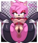absurd_res amy_rose anthro anus areola biped breasts butt dialogue eulipotyphlan eyelashes female genitals hedgehog hi_res mammal mostly_nude nipples piercing pink_body pupils pussy renegade-157 sega sonic_the_hedgehog_(series) text thick_thighs