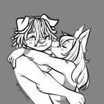 anthro arctic_fox blush breasts canid canine dreadlocks duo embrace female fox hair hug isabelle_(palmtrees) kiari_(palmtrees) male male/female mammal potcake_dog