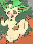 duo eeveelution female feral flareon generation_1_pokemon generation_4_pokemon hi_res leafeon male male/female nintendo pinkcandyzhou pokemon pokemon_(species)