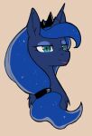 blue_body blue_eyes blue_fur bust_portrait cold-blooded-twilight crown equid equine eyelashes eyeshadow female friendship_is_magic fur hair hasbro headgear horn lipstick long_hair makeup mammal my_little_pony portrait princess_luna_(mlp) pseudo_hair simple_background solo tiara unicorn