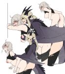  artoria_pendragon_(fate) artoria_pendragon_(lancer_alter)_(fate) blonde_hair breast_grab clothes_lift cum cum_in_pussy dragon_girl dragon_tail fate/grand_order fate_(series) futa_with_female futanari grabbing grey_hair highres horns jeanne_d&#039;arc_(alter)_(fate) jeanne_d&#039;arc_(fate) monster_girl monsterification neonafterdark1 pussy shirt_lift sweat tail tank_top wings 