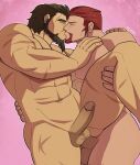  2boys abs anal bara beard blush completely_nude couple cowboy_shot erection facial_hair fire_emblem fire_emblem:_three_houses fire_emblem_engage from_side full_beard goatee happy_sex highres kiss leg_lift long_beard male_focus mature_male morion_(fire_emblem) multiple_boys muscular muscular_male nader navel nipples nude penis profile red_hair second-party_source sex short_hair standing standing_sex stomach testicles thick_beard thick_eyebrows thick_thighs thighs too_many_scars vvulfbara yaoi 