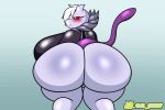 2d_animation al_gx animated anthro big_breasts big_butt blush bottom_heavy breasts butt butt_clap butt_focus clapping clothed clothing digital_media_(artwork) embarrassed female freckles freckles_on_face generation_1_pokemon hair hi_res holowear_(pokemon) huge_breasts huge_hips huge_thighs legendary_pokemon looking_at_viewer mammal megan_(al_gx) mewtwo motion_tweening narrowed_eyes nintendo pokemon pokemon_(species) pokemon_unite presenting purple_body rear_view red_eyes short_stack solo tail text thick_thighs top_heavy white_hair wide_hips