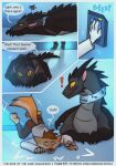 2023 3:4 anthro biped canid canine clothed clothing collar colored comic darkdraconica darky_(darkdraconica) dialogue digital_drawing_(artwork) digital_media_(artwork) dragon duo english_text exclamation_point female feral fox fur hair hi_res horn lying male mammal motion_lines orange_body orange_fur patreon quadruped scalie shadow sound_effects speech_bubble tail text title url western_dragon wings