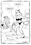 absurd_res anthro bikini bottomwear clothing desert dialogue domestic_cat duo felid feline felis female hi_res male mammal mike_kazaleh outside shorts sitting swimwear towel whiskers