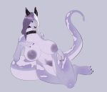  absurd_res anthro big_breasts bodily_fluids breasts collar collar_only exposed_breasts female genital_fluids genitals hi_res implied_incest mommy_kink nipple_outline nipples nude pticelov solo 