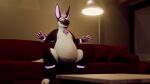 3d_(artwork) anthro belly big_belly digital_media_(artwork) growth hi_res hyper hyper_belly kangaroo macropod male mammal marsupial overweight overweight_anthro richard_(vrchat) richardhoproo sitting slightly_chubby solo watching_tv