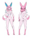 absurd_res anthro blue_eyes eeveelution female gatonejo generation_6_pokemon genitals hair hi_res navel nintendo nipples nude pink_and_white_fur pink_hair pokemon pokemon_(species) pussy solo sylv_(sylv_ink) sylveon