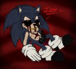 absurd_res anonymous_artist anthro black_sclera blood blood_on_face blue_body blue_fur bodily_fluids claws clothing eulipotyphlan fur genitals gloves handwear hedgehog hi_res lord_x male mammal penis_tentacles quills sega solo sonic.exe sonic_the_hedgehog sonic_the_hedgehog_(series) tan_body tan_fur tentacles toe_claws unusual_anatomy unusual_genitalia