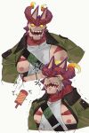  anthro armor bodily_fluids crying cthugha_(tas) dragon grin hi_res kzy_r9877 lifewonders male muscular muscular_anthro muscular_male nipples pecs red_body sharp_teeth smile solo tears teeth tentacles tokyo_afterschool_summoners unconvincing_armor video_games 