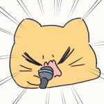  &gt;_&lt; animal_focus animated animated_gif blob_(google) cat commentary_request holding holding_microphone microphone music no_humans open_mouth original singing umihio 