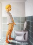  bleach bottomless kurosaki_ichigo male male_focus peeing penis toilet uncensored 