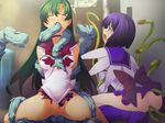  2girls anal between_breasts bishoujo_senshi_sailor_moon magicalmushroom meiou_setsuna multiple_girls rape sailor_pluto sailor_saturn straddling tentacle tentacle_sex tomoe_hotaru torn_clothes vaginal wariza 