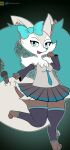 absurd_res accessory bottomwear braixen clothing cosplay crossover crossover_cosplay different_color dress electronics female fur generation_6_pokemon hatsune_miku hi_res invalid_tag leggings legwear looking_at_viewer microphone necktie nintendo pokemon pokemon_(species) ribbons skirt vocaloid