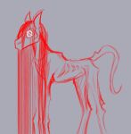 anorexia equid equine female hair horse jrvanesbroek long_hair mammal mouthless red_line_art skinny solo white_eyes zero_zero.exe_(jrvanesbroek)