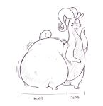  antennae_(anatomy) anthro belly big_butt blush butt featureless_chest female goodra greyscale hi_res huge_butt huge_hips huge_thighs hyper hyper_butt hyper_hips hyper_thighs looking_back measurements monochrome nintendo overweight overweight_anthro overweight_female pok&eacute;mon pok&eacute;mon_(species) side_view simple_background sirmasterdufel slime solo standing thick_tail thick_thighs video_games wavy_mouth wide_hips 