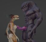 3d_(artwork) abs alien animal_genitalia breasts chocoscorner digital_media_(artwork) female genital_slit genitals halo_(series) humanoid kig-yar male male/female microsoft muscular muscular_male pecs penis sangheili scalie slit xbox_game_studios