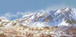  blue_sky cloud cloudy_sky day landscape mimoth mountain no_humans original outdoors scenery sky snow tree 