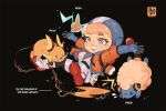  1girl animification apex_legends blonde_hair blue_bodysuit blue_gloves bodysuit breasts character_name chibi crossover electricity english_text gloves hood hood_up hooded_bodysuit jacket mareep medium_breasts nica_(robbeary) open_hands orange_jacket parted_lips pokemon pokemon_(creature) raichu ribbed_bodysuit rotom rotom_(normal) shoes smile sneakers tail white_bodysuit white_footwear 