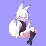  1girl animal_ears cross_(vgne4542) food fox_ears fox_tail full_body highres ice_cream phase_connect purple_eyes short_hair solo tail tenma_maemi white_hair 