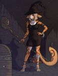  absurd_res ailurid anthro barbarian barefoot beer_(threereddots) chubby_female clothing dungeon dungeons_and_dragons duo feet felid female female/female hasbro hat headgear headwear hi_res kaguya_(umpherio) leopard magic magic_user mammal mimic pantherine red_panda staff umpherio wide_hips witch witch_costume witch_hat wizards_of_the_coast 