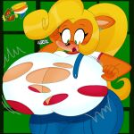  2022 3barts 4k absurd_res activision anthro bandicoot big_breasts blonde_hair blush bouncing_breasts bra breast_expansion breast_growth breast_jiggle breast_squish breasts cleavage_cutout clothing coco_bandicoot crash_bandicoot_(series) digital_media_(artwork) ear_piercing ear_ring expansion eyelashes female fingers fur green_eyes growth hair hi_res huge_breasts hyper hyper_breasts jiggling lips long_hair mammal marsupial multicolored_body multicolored_fur orange_body orange_fur overalls piercing ponytail shirt simple_background solo squish standing surprise tan_body tan_fur tongue topwear torn_clothing torn_shirt torn_topwear two_tone_body two_tone_fur underwear video_games 