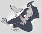 abs anthro balls biceps cetacean claws dolphin genitals hi_res male mammal marine muscular muscular_anthro muscular_male nipples oceanic_dolphin orca orsakia_(drackonthanri) pecs penis solo tail toothed_whale vein veiny_penis zephyxus