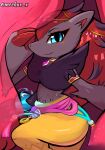 accessory blue_eyes bottomwear clothing dancer_outfit dancer_style_zoroark female generation_5_pokemon hi_res meekax_x nintendo pants pokemon pokemon_(species) solo yellow_bottomwear yellow_clothing yellow_pants zoroark