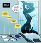 anthro big_breasts big_butt breasts butt cetacean dc_comics dolphin eyes_closed female mammal marine navel nude oceanic_dolphin open_mouth open_smile orca orca_(dc) shower shower_room singing smile solo thick_thighs toothed_whale transient001 wide_hips