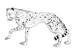  after_transformation arania cheetah claws felid feline female feral gender_transformation human_to_feral loss_of_dexterity mammal monochrome mtf_transformation multi_nipple nipples paws solo species_transformation spots transformation 