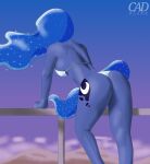  absurd_res anthro bikini butt cadblank clothing equid equine female friendship_is_magic hi_res horse mammal my_little_pony night pony princess_luna_(mlp) solo swimwear 