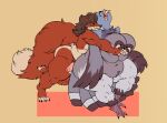  absurd_res anthro avian balls belly big_belly big_breasts big_butt big_nipples bird breast_grab breast_squish breasts butt canid canine claws columbid duo feet female fluffy fluffy_tail foreskin fox genitals hand_on_breast hi_res hug huge_butt hugging_from_behind humanoid_genitalia humanoid_penis kentuckiyucki male male/female mammal nipples penis pigeon pubes smile squish surprised tail thick_thighs toes 
