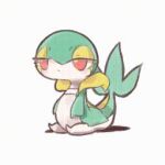  1:1 ambiguous_gender animated azre blinking feral green_body leaf_tail low_res nintendo pok&eacute;mon pok&eacute;mon_(species) red_eyes short_playtime simple_background sitting snivy solo stripes tail_motion video_games white_background white_body yellow_stripes 