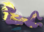  amped_toxtricity bed beverage bottle dexter.98 dexterthekobold electricity furniture hi_res male masturbation nintendo orgasm pok&eacute;mon pok&eacute;mon_(species) potion solo toxtricity transformation video_games 