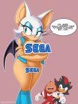  absurd_res anthro big_breasts breasts censored chiropteran clothed clothing dialogue echidna eulipotyphlan female hedgehog hi_res knuckles_the_echidna male mammal monotreme omegasunburst open_clothing open_topwear rouge_the_bat sega shadow_the_hedgehog sonic_the_hedgehog_(series) topwear vest 