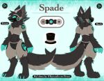  clothing hat headgear headwear kytcrafts machine male model_sheet protogen solo spade_(protogen) top_hat 