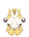  absurd_res anthro areola bandai_namco biped blush breasts digimon digimon_(species) female fur hi_res im51nn5 nipples renamon solo tongue tongue_out white_body white_fur 