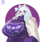  anthro belly big_breasts biped blush blush_lines bovid breasts caprine clothed clothing deltarune female fur goat horn huge_breasts hyper hyper_breasts mammal mature_female moonix_xero overweight overweight_anthro overweight_female purple_eyes slightly_chubby slightly_chubby_anthro solo thick_thighs toriel undertale undertale_(series) white_body white_fur wide_hips 