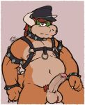  anthro balls body_hair bowser bracelet clothing collar genitals hairy_balls harness hat headgear headwear humanoid_genitalia humanoid_penis jewelry koopa leather leather_daddy leather_harness leather_hat leather_headgear leather_headwear male mario_bros musclegut muscular nintendo overweight overweight_male penis poorsal pubes scalie solo spiked_bracelet spiked_collar spiked_tail spikes spikes_(anatomy) tail 