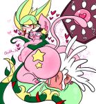  2_penises anthro big_breasts big_butt blue_eyes blush bodily_fluids breasts butt cum cum_inside duo ejaculation female generation_1_pokemon generation_5_pokemon genital_fluids genitals green_body hi_res huge_breasts huge_butt impregnation legendary_pokemon lewdchuu_(artist) male male/female mew_(pokemon) multi_genitalia multi_penis nintendo ovum ovum_with_heart penis pink_body pokemon pokemon_(species) pyon_(lewdchuu) red_eyes serperior sperm_cell tail tongue tongue_out 