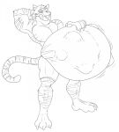  abdominal_bulge ambiguous_gender ambiguous_prey anthro anthro_pred belly big_belly bottomwear bulge claws clothed clothing disney eggo21 eyebrows felid feline finger_claws group hand_behind_back hand_behind_head hand_on_belly hi_res line_art male male_pred mammal muscular navel navel_outline obese obese_anthro obese_male overweight overweight_anthro overweight_male pantherine raised_eyebrow shorts shorts_only solo striped_body stripes tail tiger tiger_dancer_(zootopia) toe_claws tongue tongue_out topless unseen_prey vore zootopia 