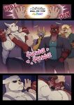  absurd_res against_surface against_wall anthro arcanine between_pecs biped black_body black_fur blush bryan_(zourik) clothed clothing comic dialogue dylan_(zourik) frown fur generation_1_pokemon generation_3_pokemon generation_7_pokemon group head_between_pecs heart_symbol hi_res incineroar legendary_pokemon leo_(zourik) lycanroc male midnight_lycanroc muscular muscular_male nintendo one_eye_closed pecs pink_sclera pokemon pokemon_(species) red_body red_fur sound_effects tan_body tan_fur thepurp white_body white_fur yellow_body yellow_fur zang_(thepurp) zangoose zeraora 
