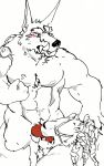  anthro blush bodily_fluids canid canine canis cum cum_in_mouth cum_inside duo felid fellatio fuddyblog genital_fluids hi_res league_of_legends lion male male/male mammal muscular muscular_male nipple_fetish nipple_pinch nipple_play oral pantherine penile pinch rengar_(lol) riot_games sex standing tail tears tencent warwick_(lol) wolf 