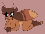  2_toes aliasing all_fours antennae_(anatomy) anthro arthropod belly big_breasts black_eyes blattodea breasts brown_body brown_clothing brown_fingerless_gloves brown_footwear brown_gloves brown_hair brown_handwear brown_outline brown_socks closed_smile clothing cockroach crossed_arms digital_media_(artwork) eye_through_hair eyebrow_through_hair eyebrows eyelashes feet female fingerless_gloves footwear gloves grey_background hair handwear imbynova insect looking_at_viewer mostly_nude mouth_closed non-mammal_breasts outline rachie_(imbynova) side_view simple_background slightly_chubby smile socks solo thick_thighs toeless_footwear toeless_socks toes translucent translucent_hair 